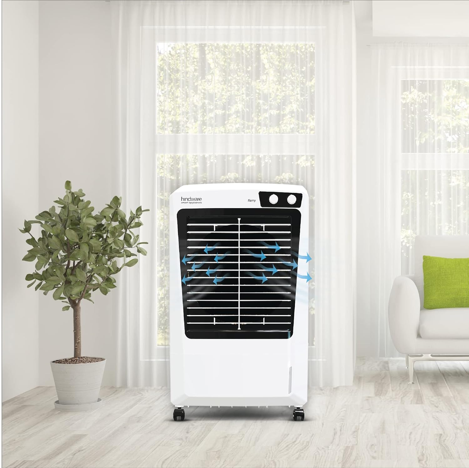 HINDWARE SMART APPLIANCES SNOWCREST FLURRY 52L DESERT COOLER BLACK&WHITE