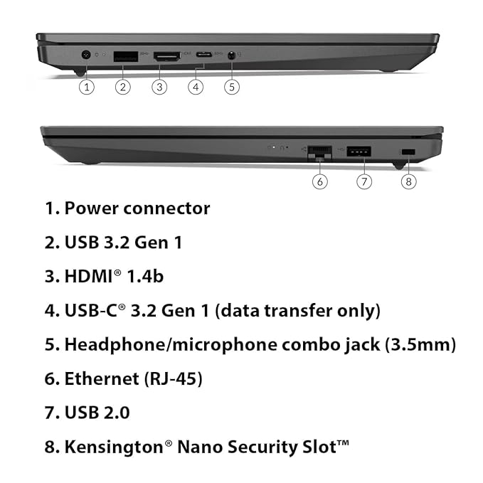 LENOVO V15 INTEL CELERON N4500 15.6" (39.62 CM) FHD (1920X1080) ANTIGLARE 250 NITS THIN AND LIGHT LAPTOP (8GB RAM/256GB SSD/WINDOWS 11 HOME/BLACK/1Y ONSITE/1.7 KG), 82QYA00MIN