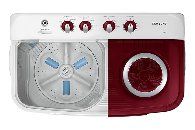 SAMSUNG 8 KG, 5 STAR, SEMI-AUTOMATIC TOP LOAD WASHING MACHINE (WT80C4000RR/TL, AIR TURBO DRYING, LIGHT GRAY,)