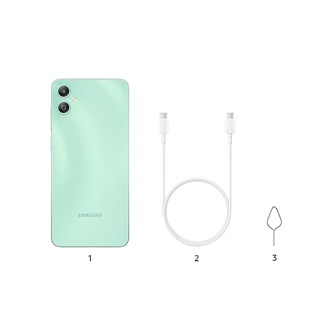SAMSUNG GALAXY M05 (MINT GREEN, 4GB RAM, 64 GB STORAGE) | 50MP DUAL CAMERA | BIGGER 6.7" HD+ DISPLAY | 5000MAH BATTERY | 25W FAST CHARGING | 2 GEN OS UPGRADE & 4 YEAR SECURITY UPDATE | WITHOUT CHARGE