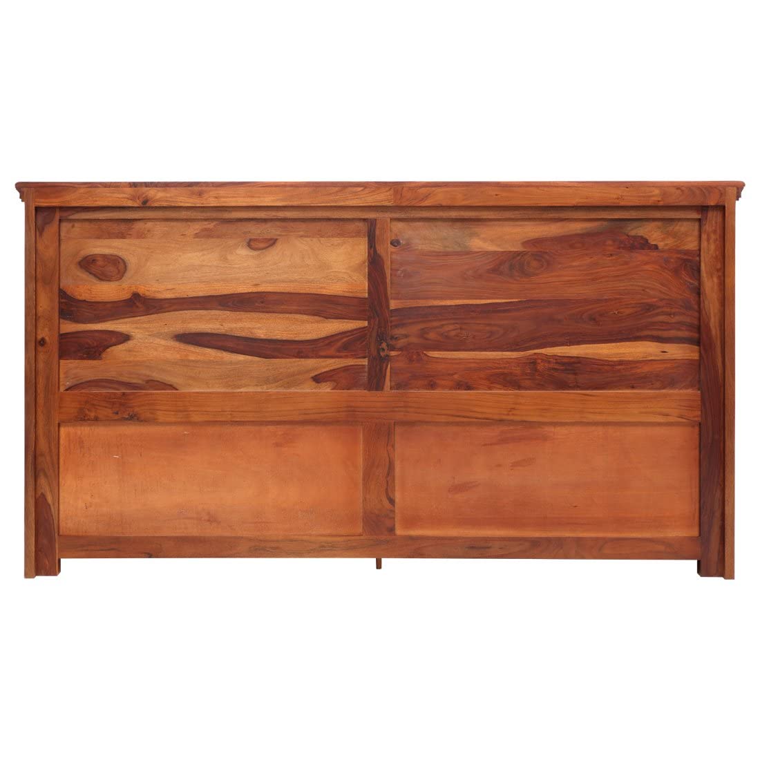 SOLID SAGWAN WOOD SOPHIAZ BED WITH STORAGE IN WALNUT FINISH FOR BED ROOM, LIVINGROOM (KING, WITH SIDE TABLE)
