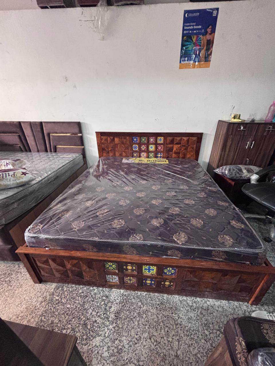  WOODEN QUEEN COT BED | DOUBLE BED WITH BOX STORAGE FURNITURE FOR BEDROOM LIVING ROOM HOME 
